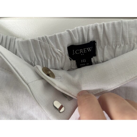 J Crew Factory Women's Linen Blend Pleated Elastic Waist Shorts Size 16 - Picture 6 of 7